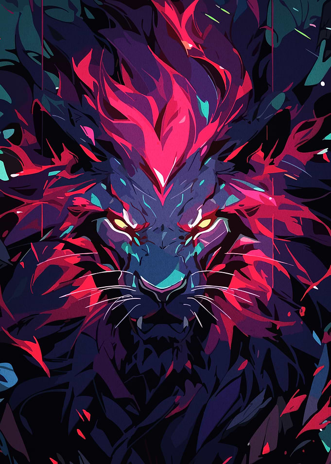Abstract Lion Portrait