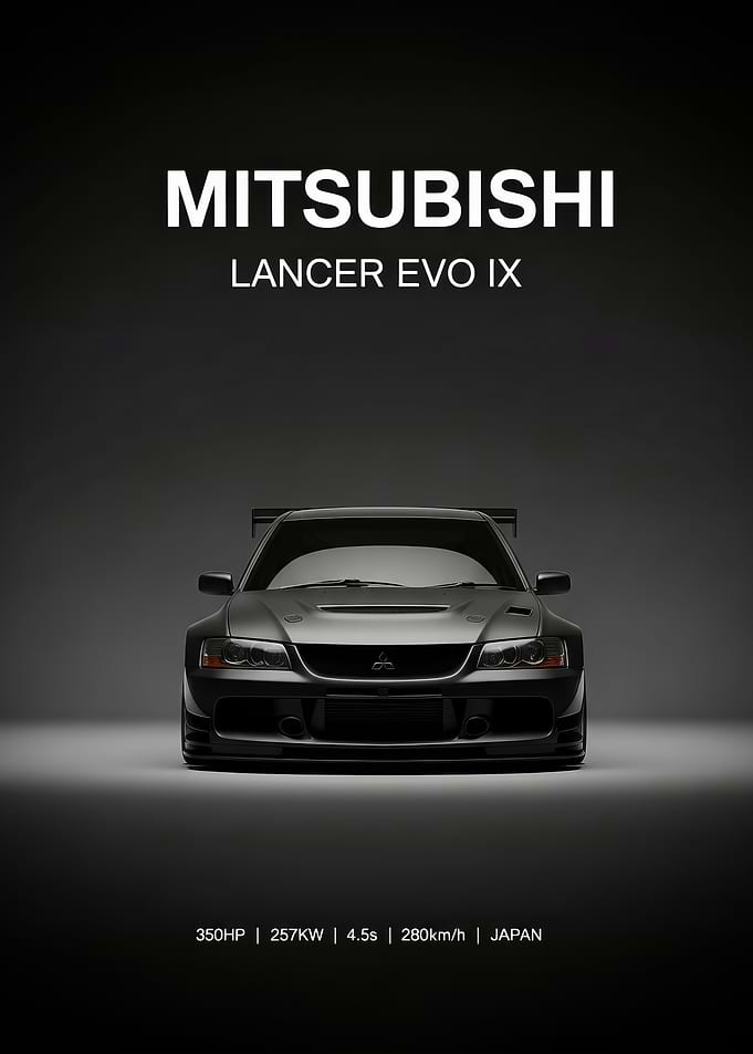 Mitsubishi Lancer EVO IX Car Poster