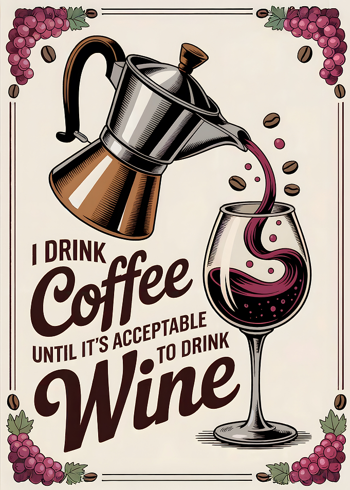 Coffee to Wine Graphic Art