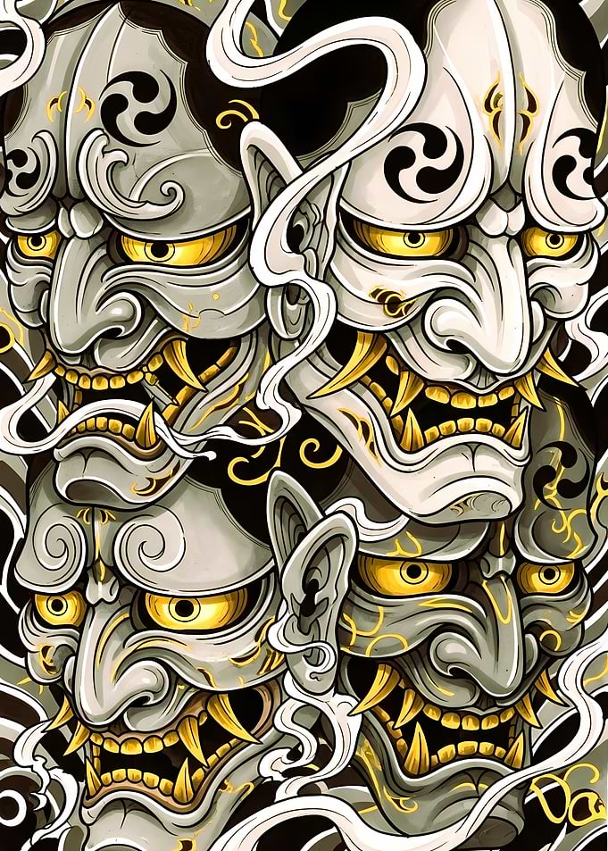 Hannya Mask Pattern