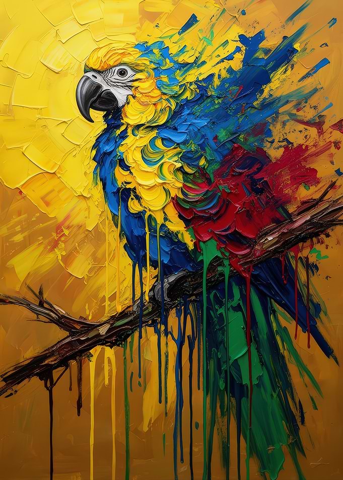 Colorful Parrot Painting