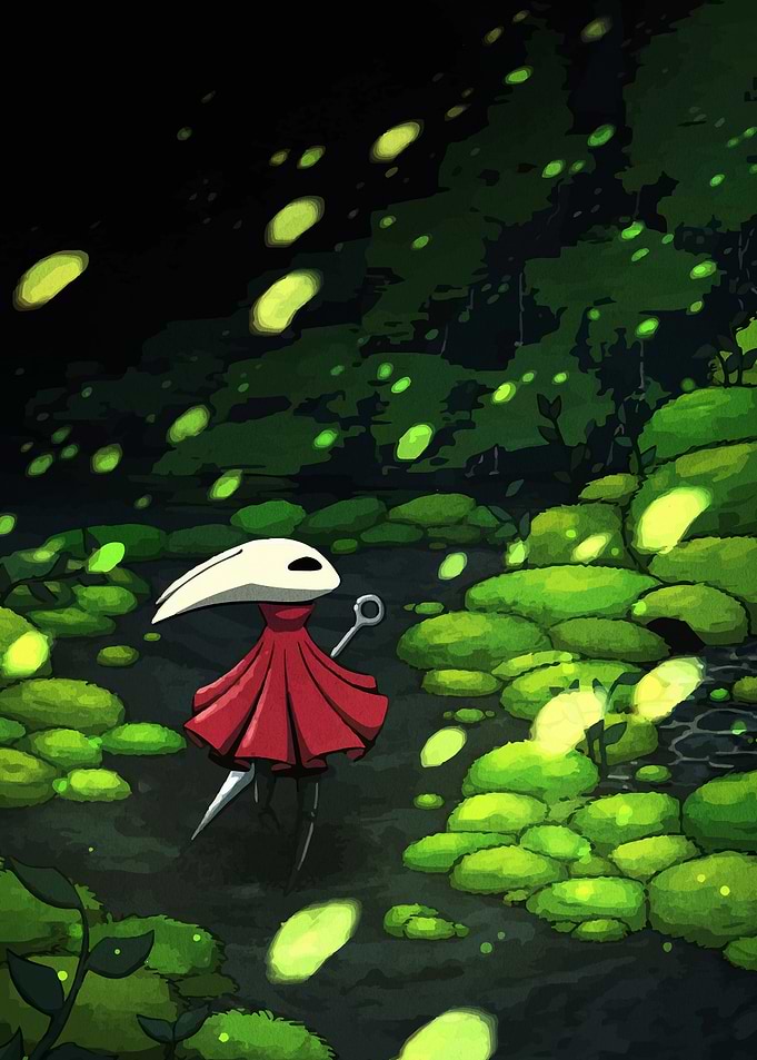 Hornet in Greenpath - Hollow Knight