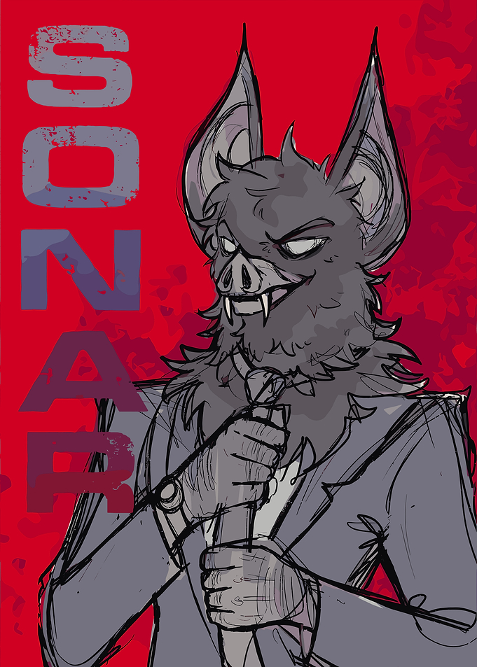 Anthropomorphic Bat in Suit Illustration