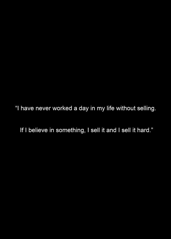 Motivational Selling Quote on Black