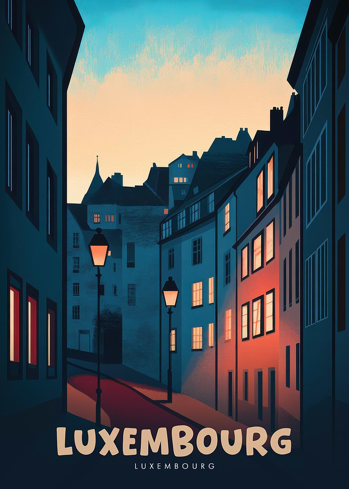 Luxembourg Cityscape at Dusk
