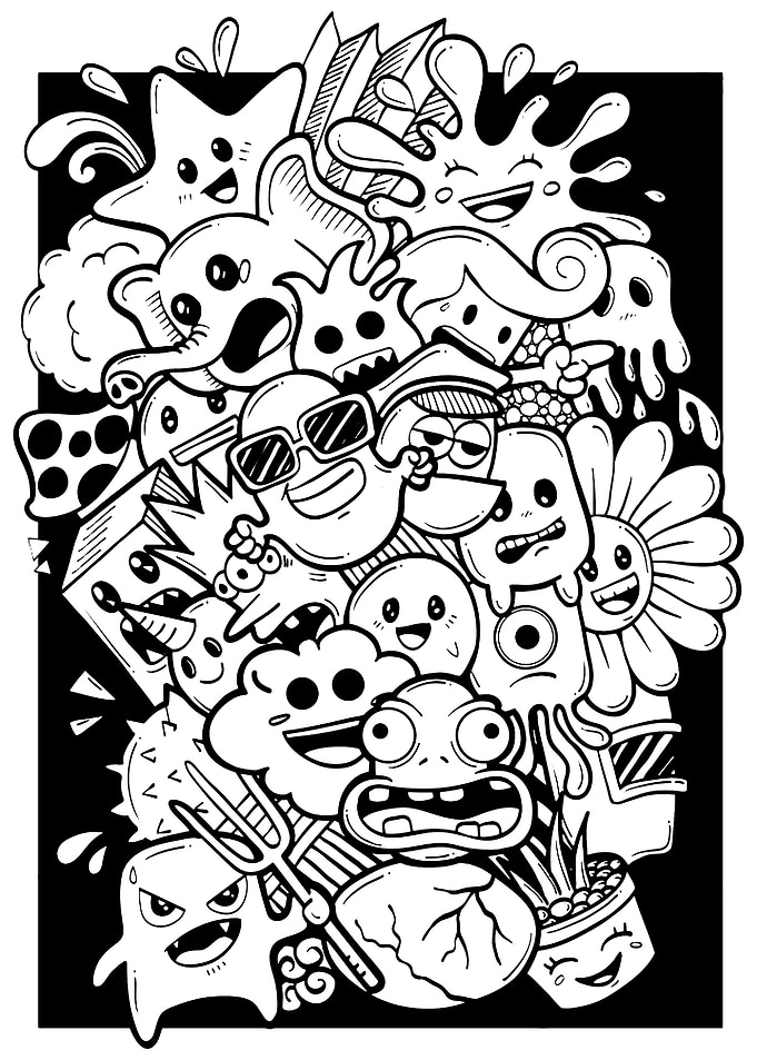 Black and White Doodle Art