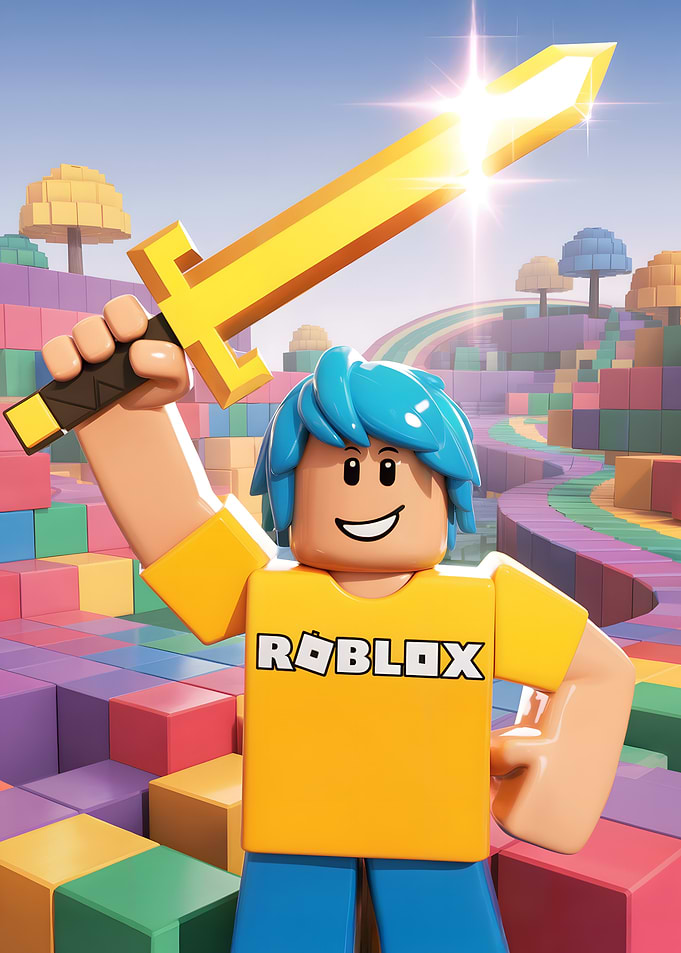 Roblox Character with Golden Sword