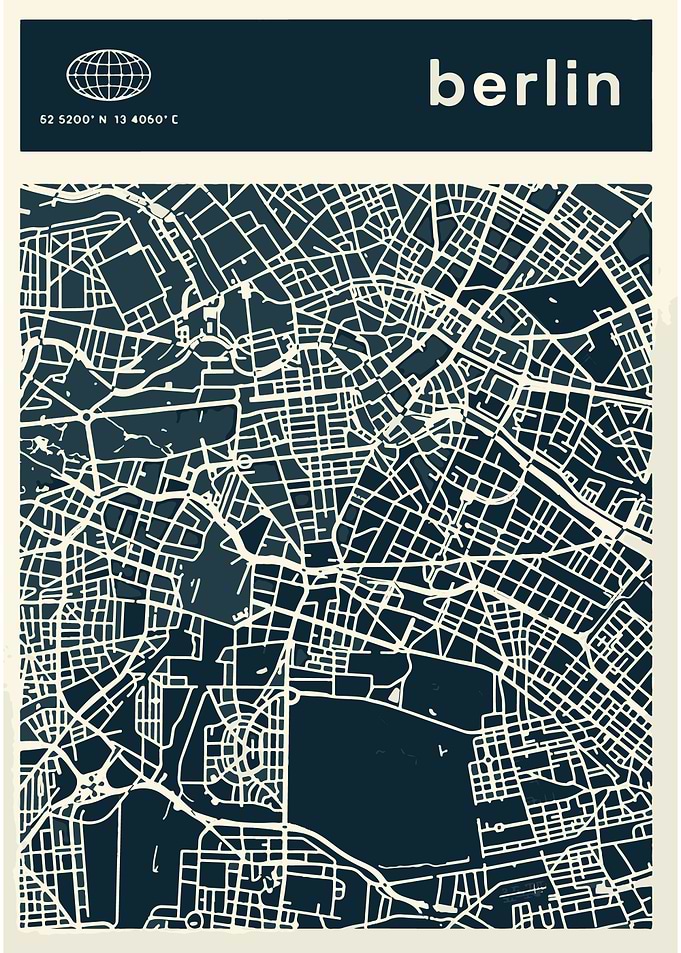 Berlin City Map Art Print