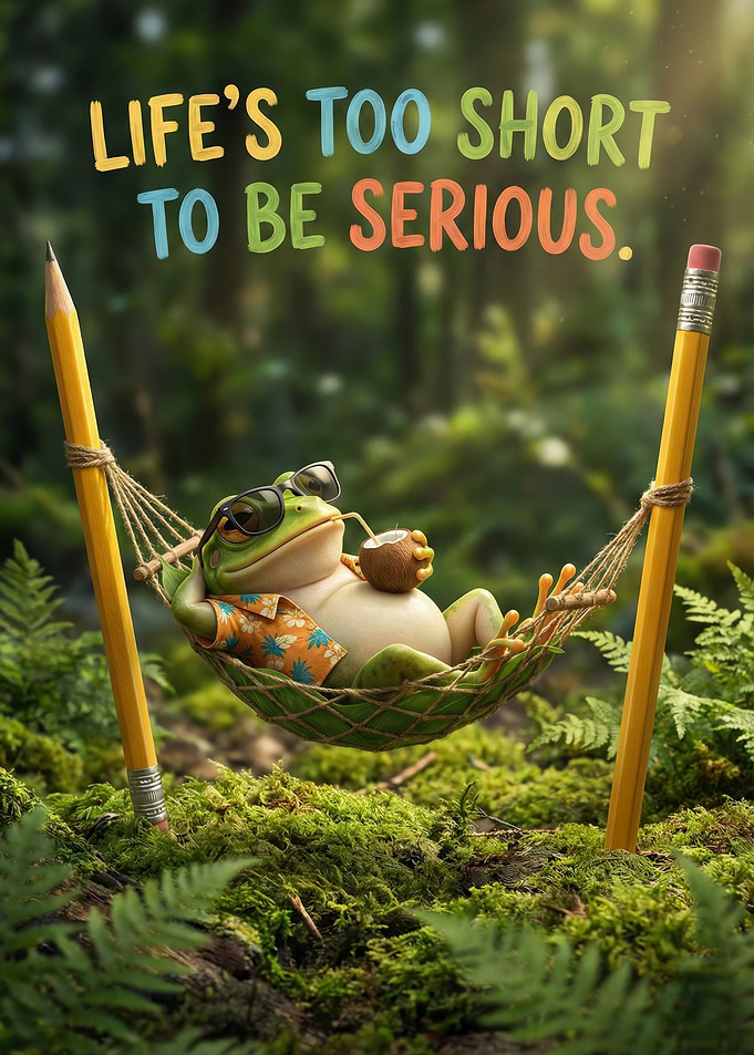 Relaxing Frog in Hammock