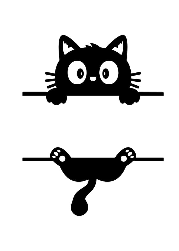 Black Cat Peekaboo Silhouette