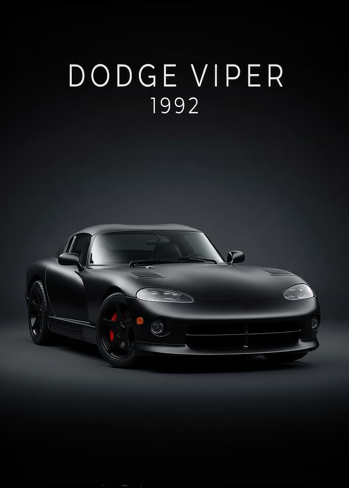 Viper 1992 Black Car poster