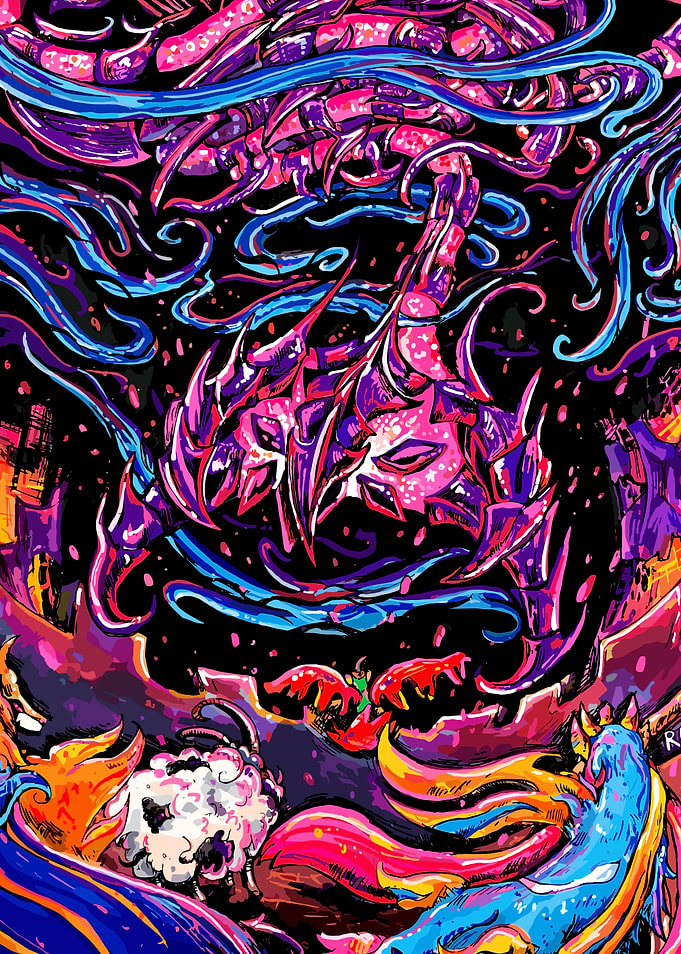 Colorful Fantasy Creature Illustration