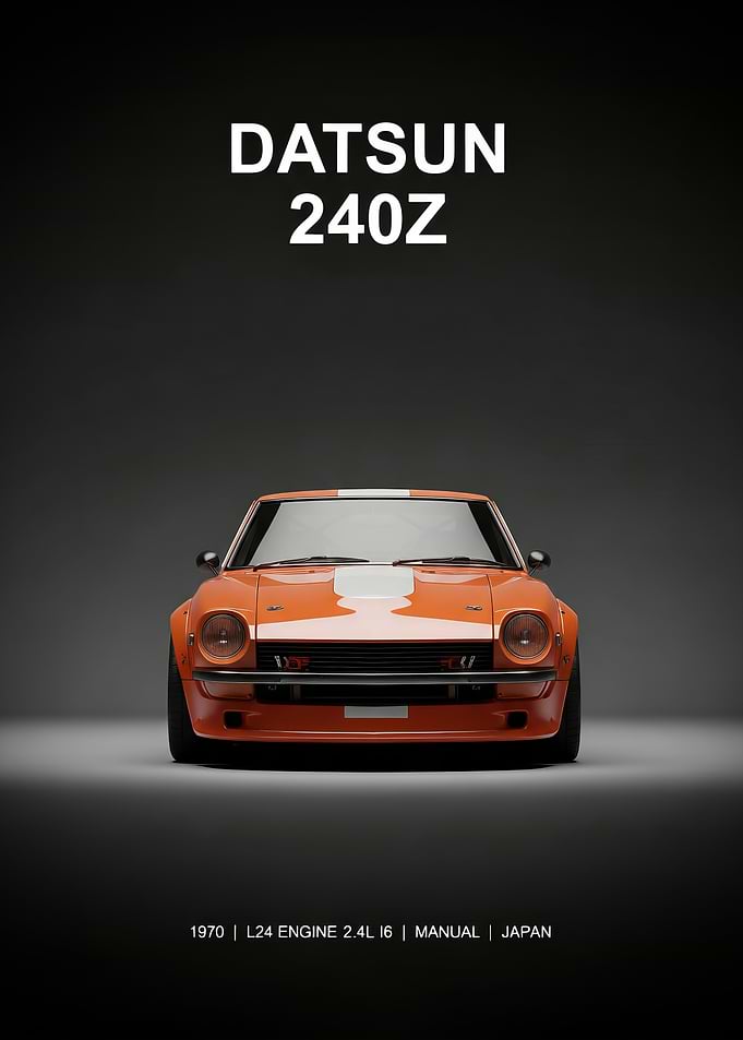 Datsun 240Z Orange Car Poster