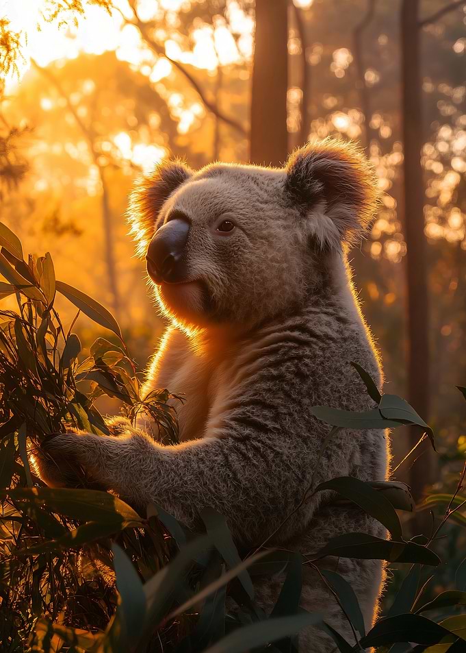 Koala in Golden Sunlight