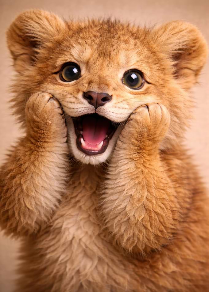 Adorable Lion Cub Portrait