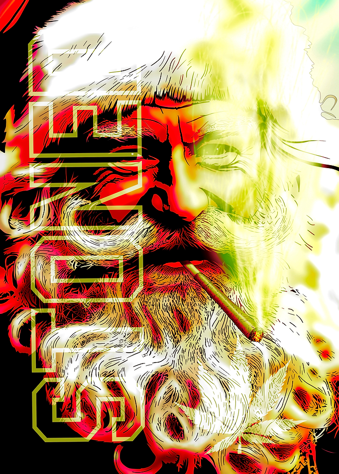 Cool Santa Smoking fat spliff