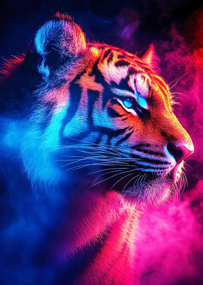 Neon Tiger Portrait