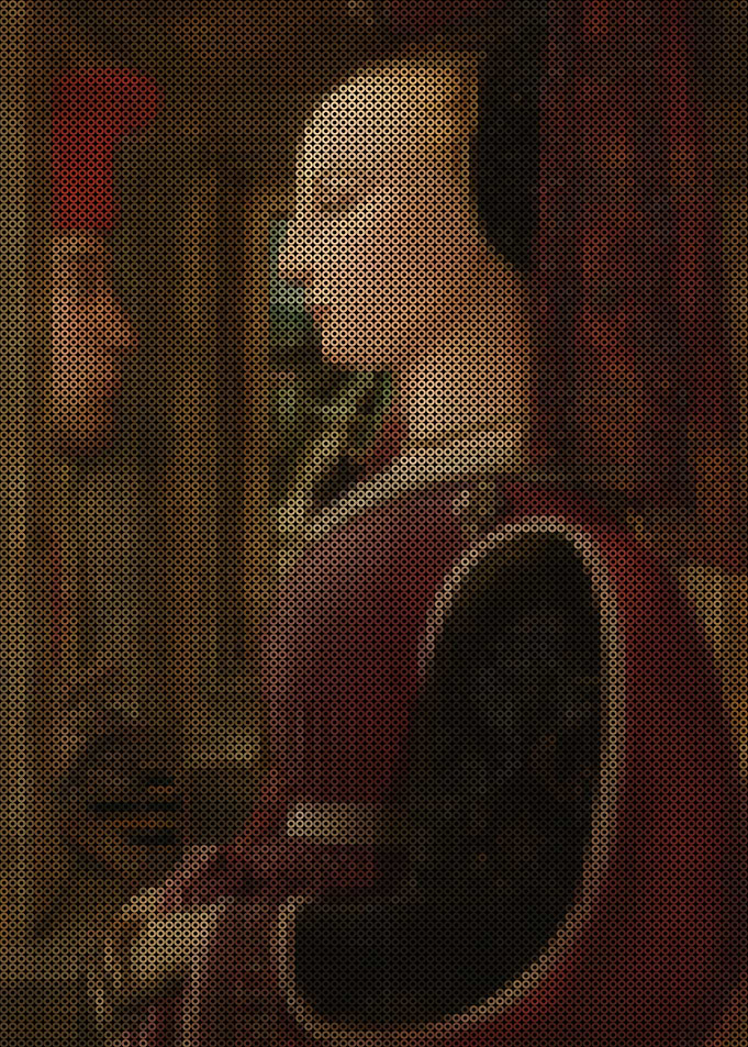 Portrait of a Woman with a Man at a Casement