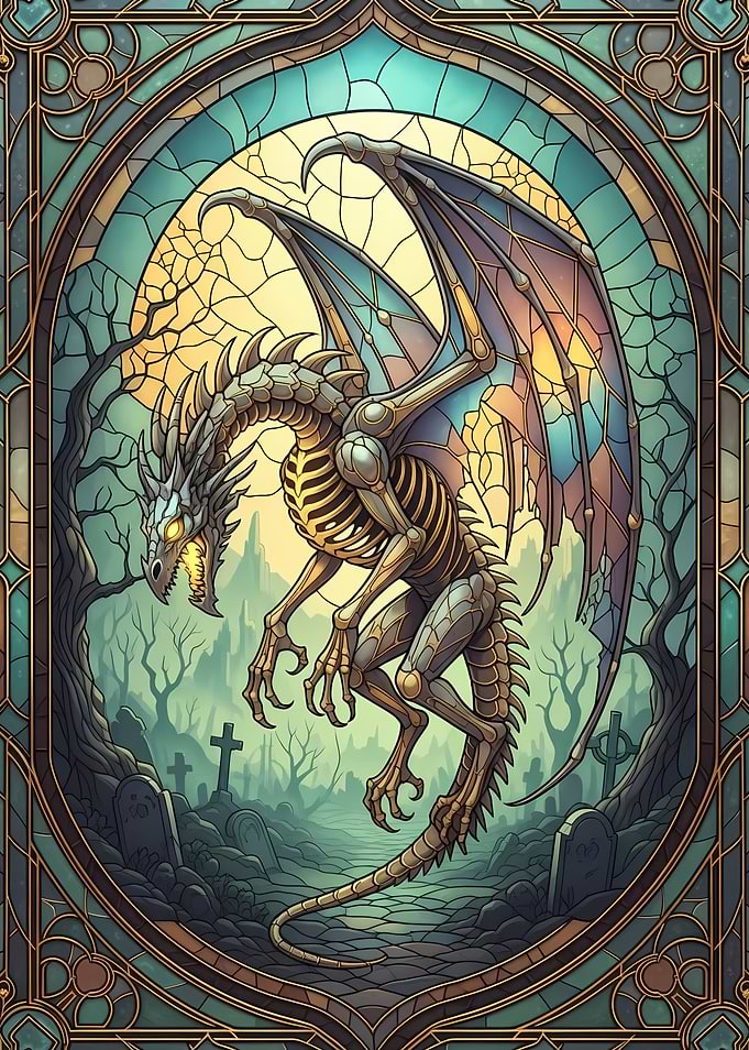 Stained Glass Undead Dragon