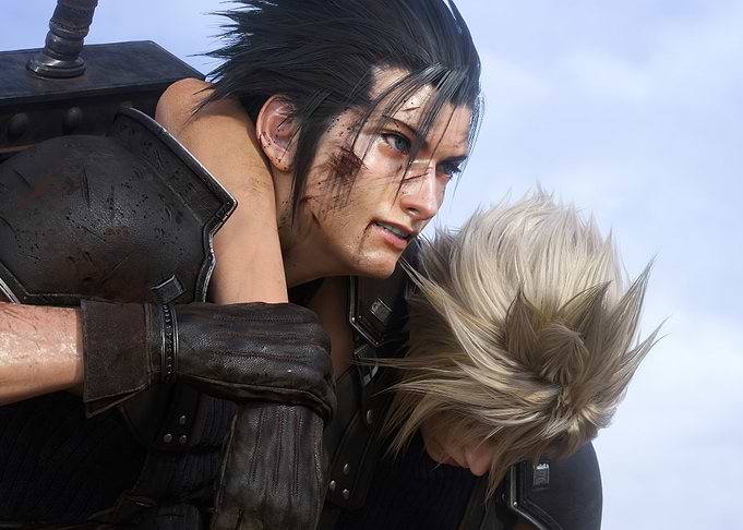 Zack carrying Cloud Final Fantasy VII