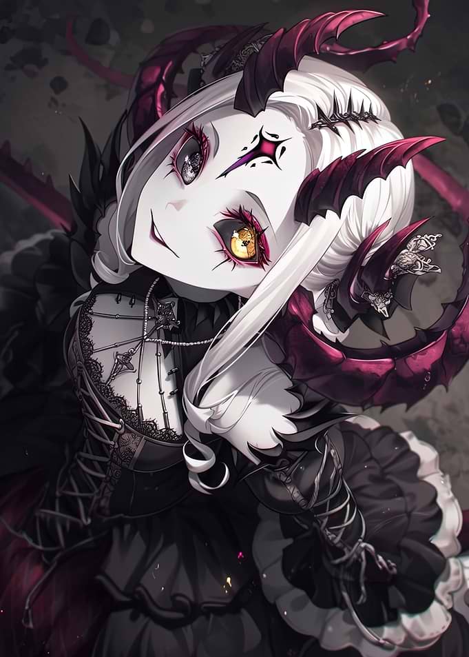 Anime Demon Girl with Horns