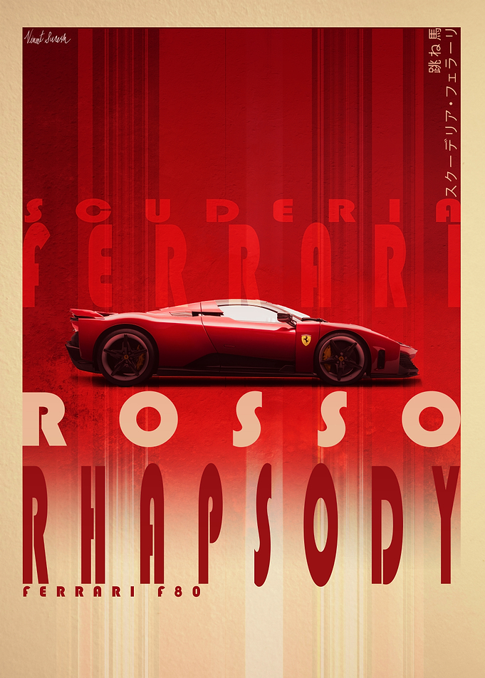 Ferrari F80 Rosso Rhapsody Poster