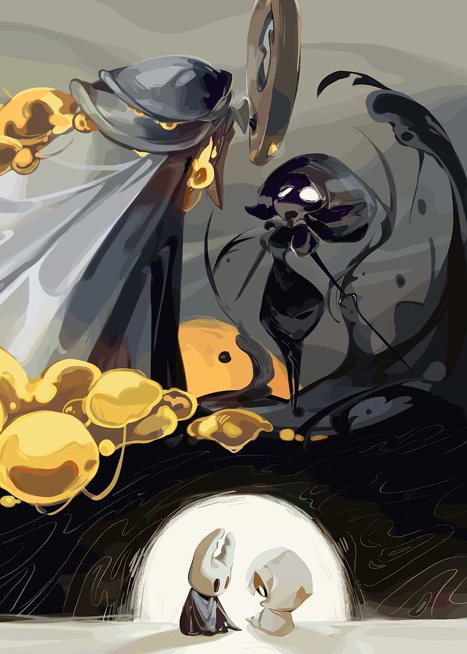 Hollow Knight characters illustration