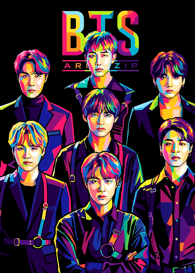 BTS Group Portrait Pop Art