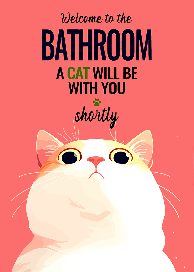 Bathroom Cat Sign