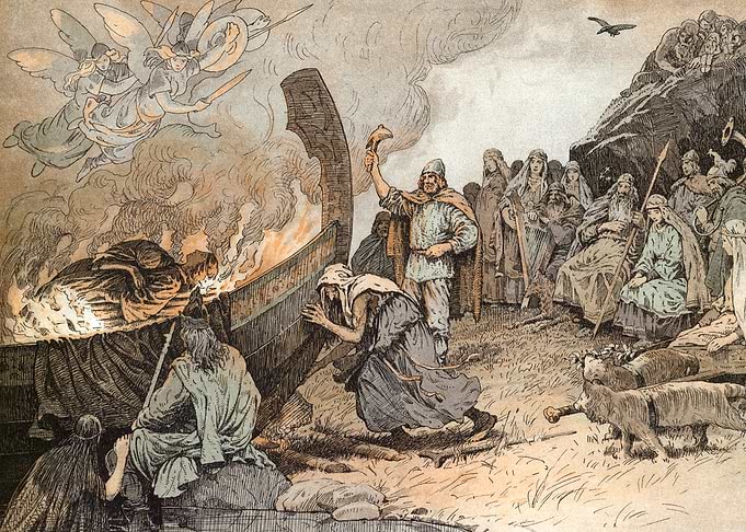 Baldr's Funeral Pyre Viking Pagan Art
