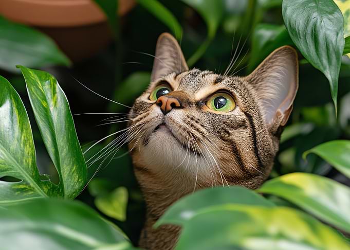 Cat in Greenery