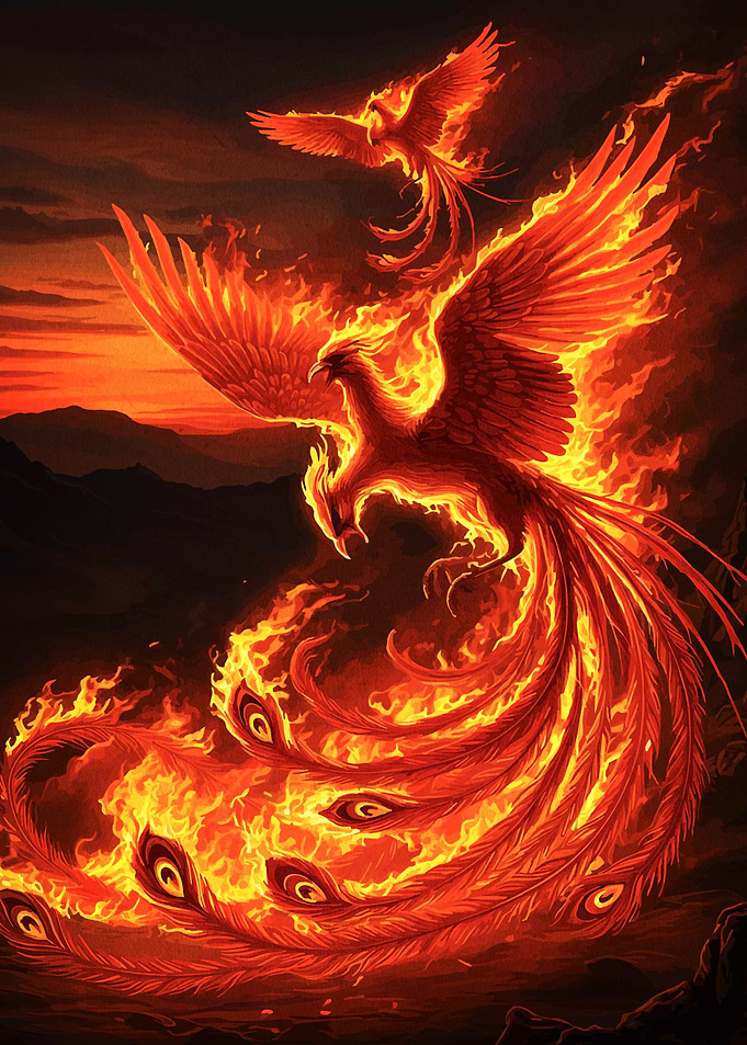 Phoenix Rising in Flames