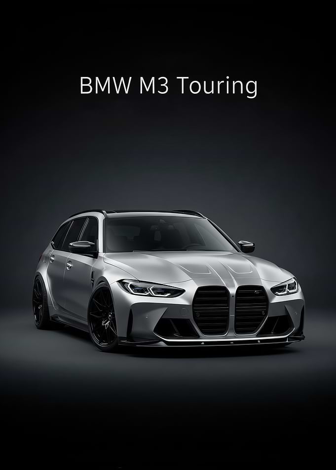 BMW M3 Touring Silver Car poster