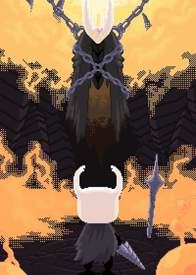Hollow Knight Pixel Art Confrontation
