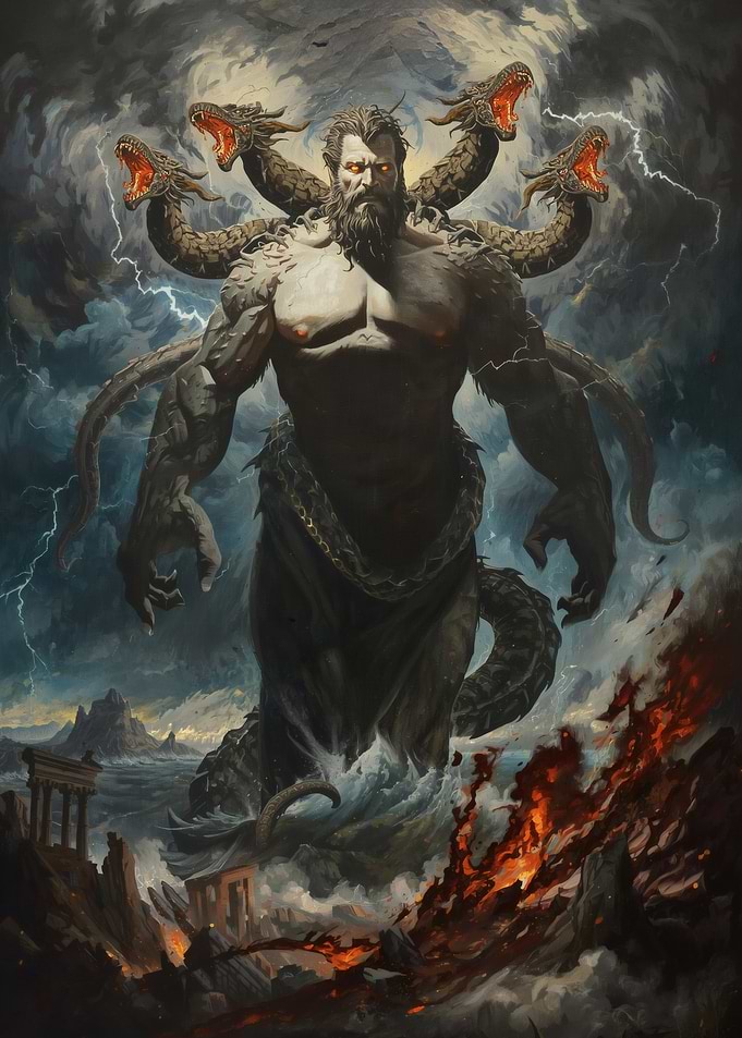 Typhon Monster Rising from the Sea