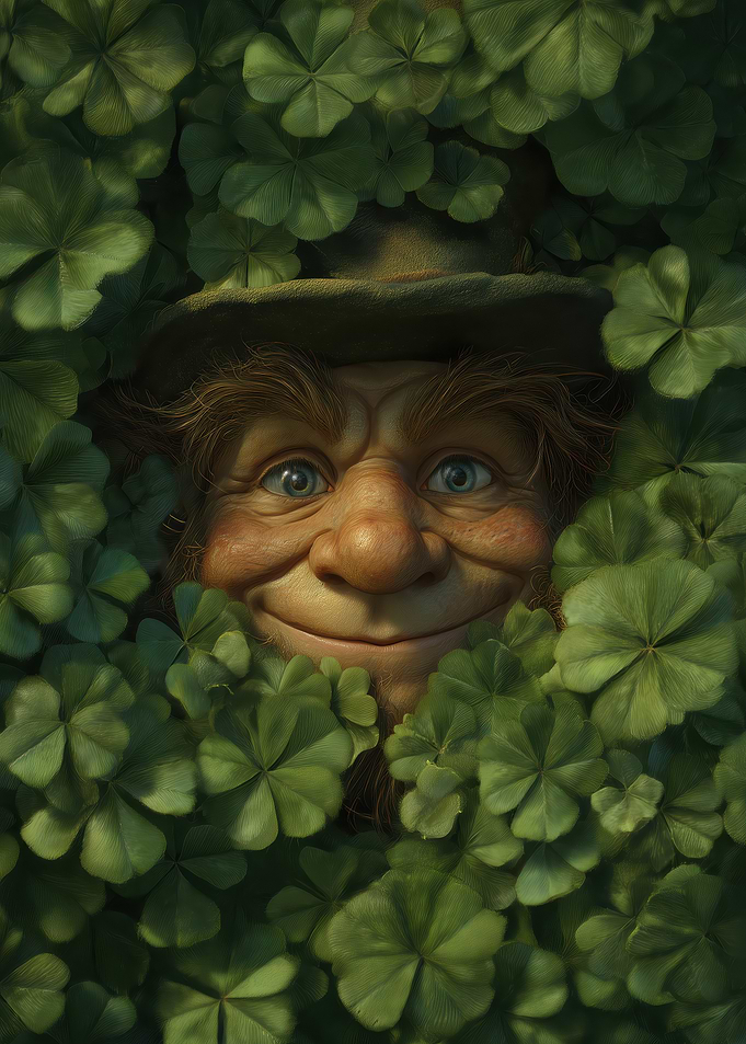 Leprechaun in Clovers