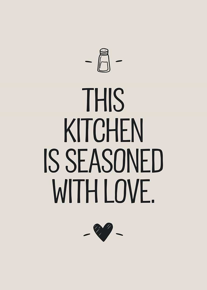 Kitchen Seasoned With Love Text Art