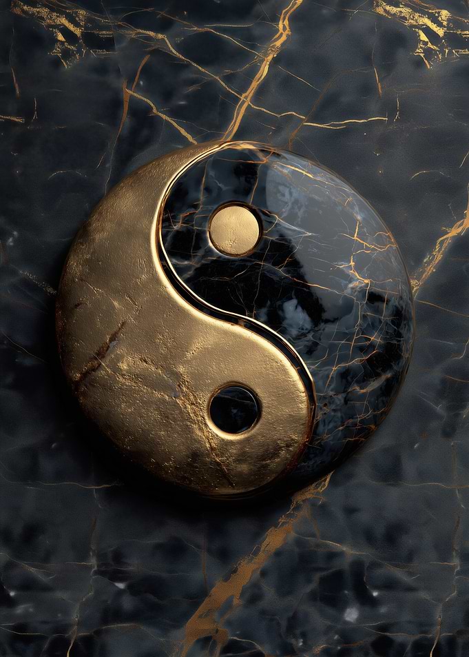 Yin Yang Symbol on Marble