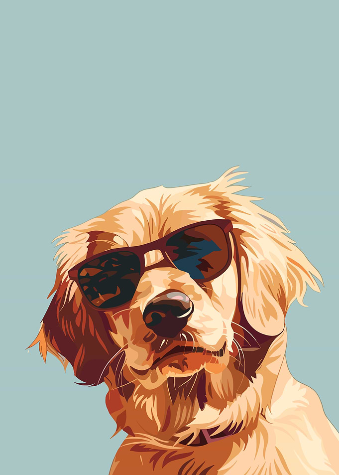 Cool Golden Retriever with Sunglasses