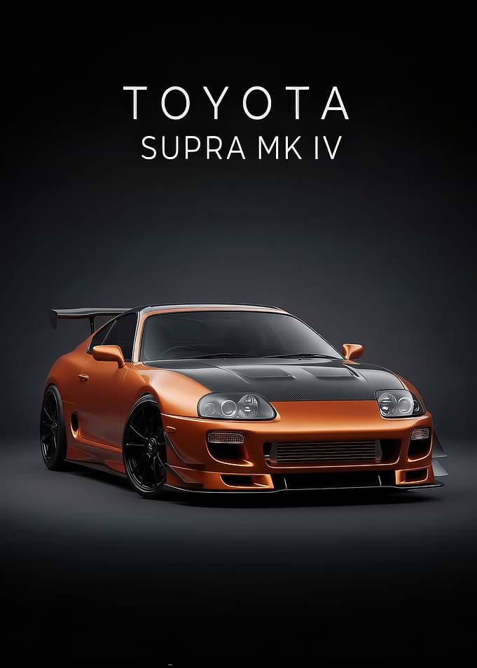 Orange Toyota Supra MK IV poster