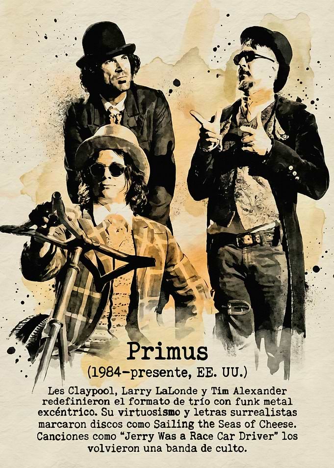 Primus Band Watercolor Style Portrait
