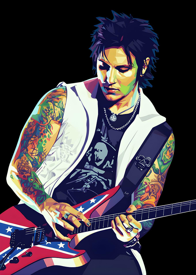 M Shadows Playing Guitar Pop Art