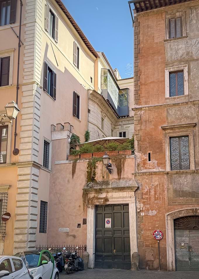 Rome street view with old buildings