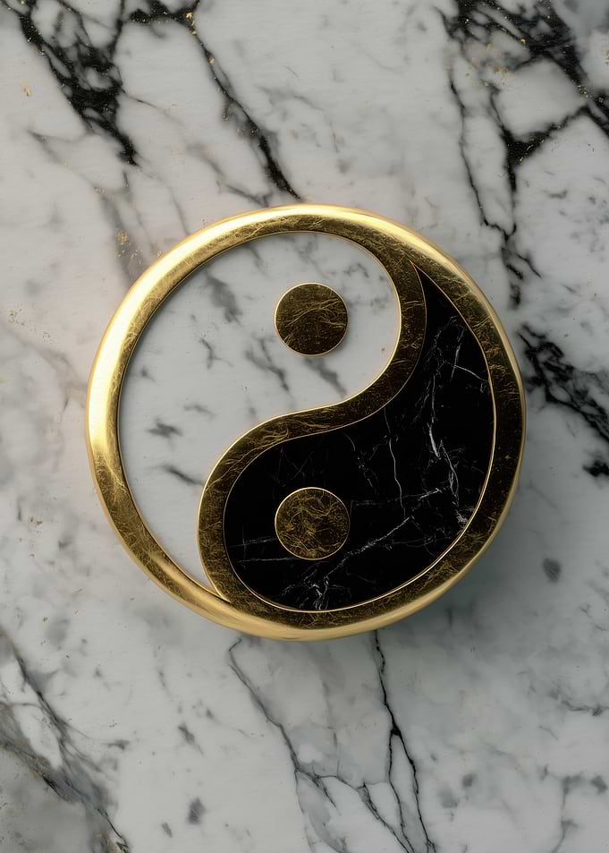 Marble Yin Yang Symbol