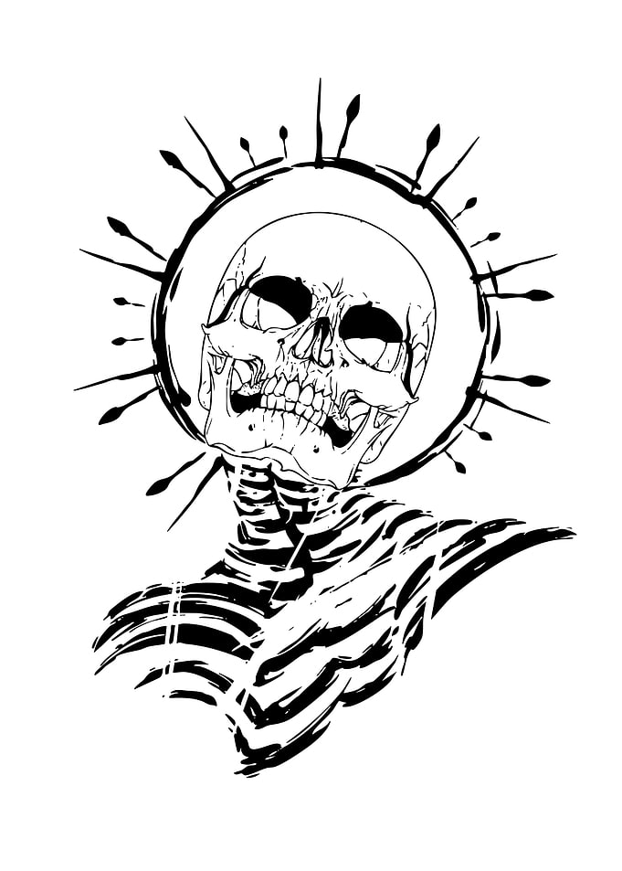 Monochrome Skeleton with Halo