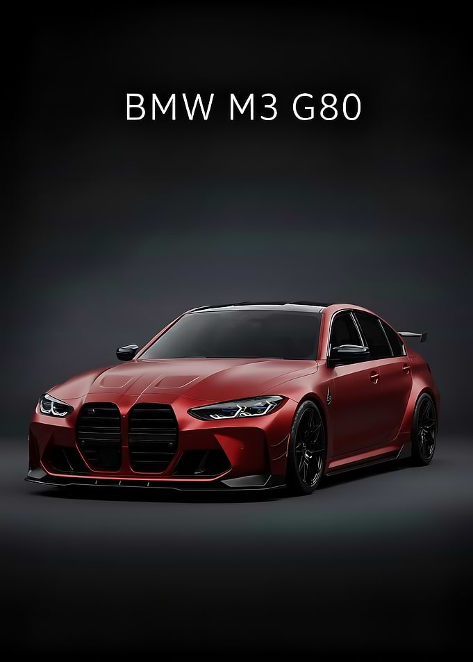 BMW M3 G80 Red poster