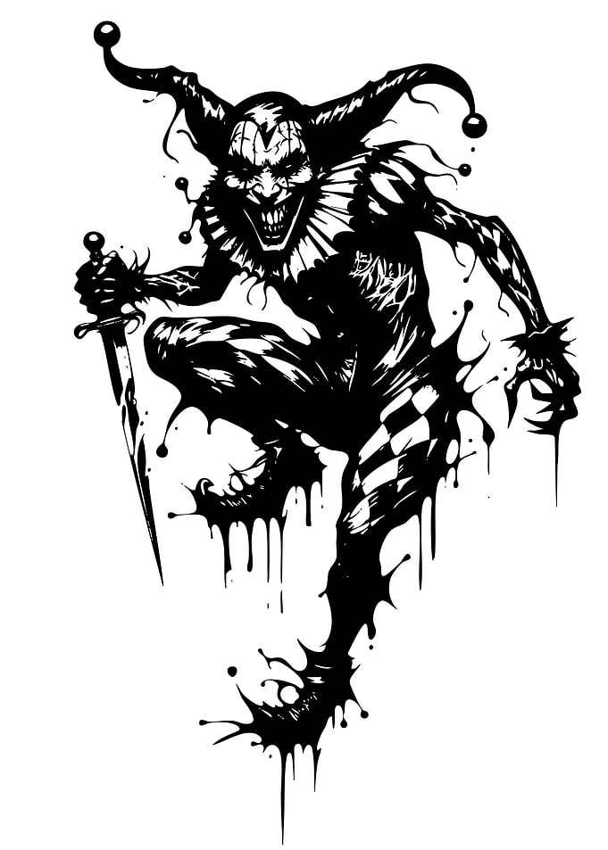 Evil Jester with Dagger
