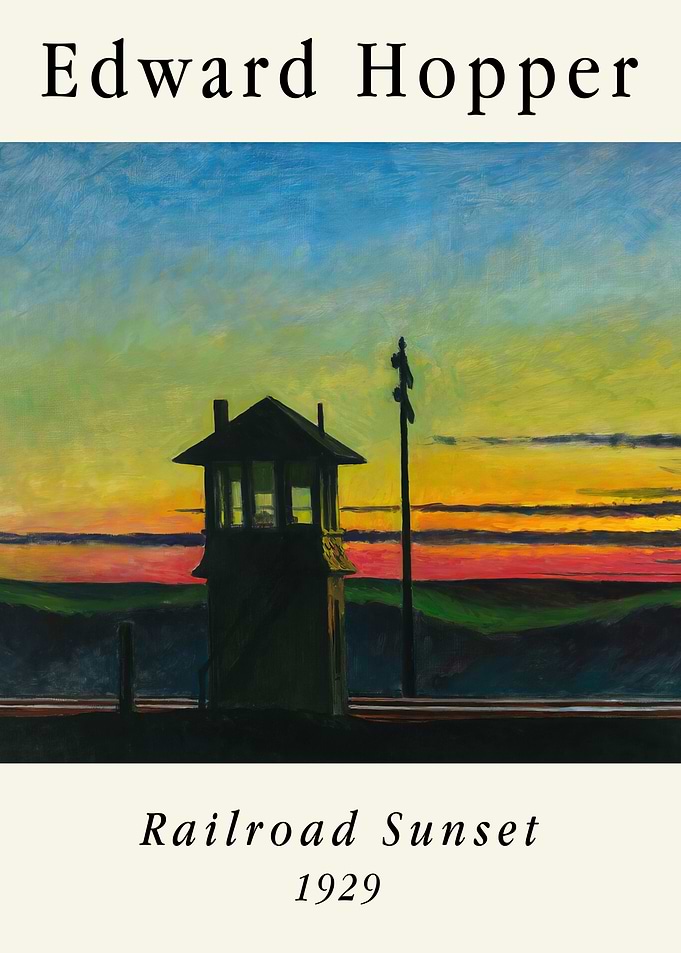 Edward Hopper's Railroad Sunset Painting