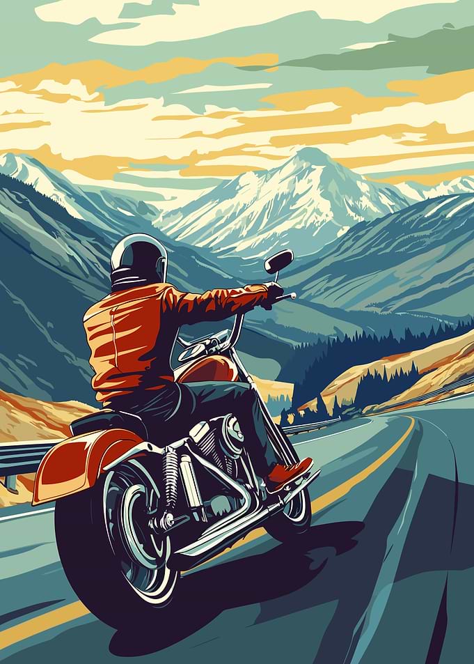 Motorcycle Ride Through Mountain Landscape