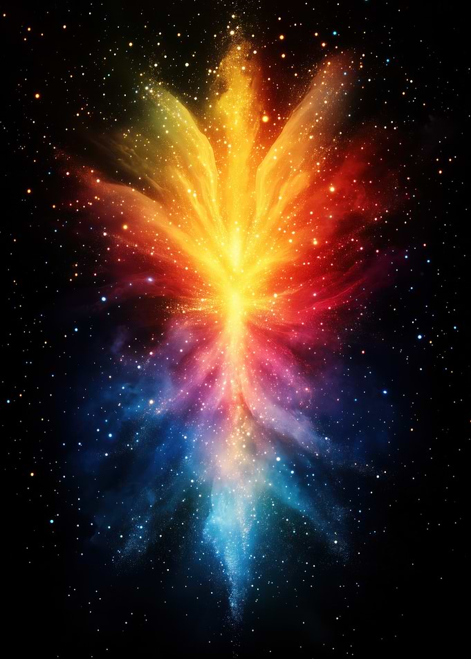Colorful Nebula in Starry Space